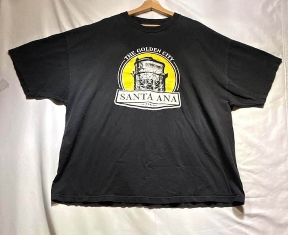Santa Ana The Golden City Downtown Orange County Graphic T-Shirt Black